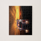 Semi Truck bei Sunset Puzzle (Vertikal)
