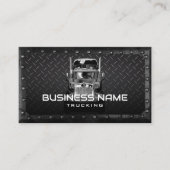 Semi Truck Beruflich Trucking Black Metal Visitenkarte (Vorderseite)