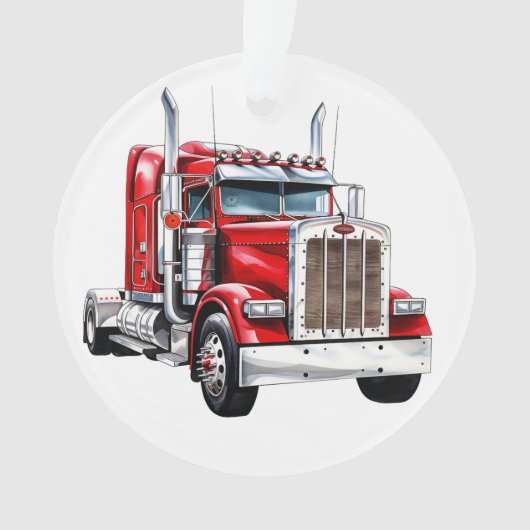Semi Truck Big Rig Ornament (Vorderseite)
