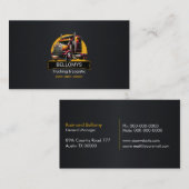 Semi Truck Black Metallic Business Card Visitenkarte (Vorne/Hinten)