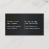 Semi Truck Black Metallic Business Card Visitenkarte (Rückseite)