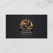 Semi Truck Black Metallic Business Card Visitenkarte (Vorderseite)