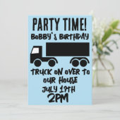 SEMI-TRUCK BOYS KINDERGEBURTSTAG PARTY EINLADUNGEN (Stehend Vorderseite)
