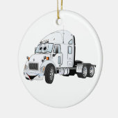 Semi Truck Cab White Keramik Ornament (Links)