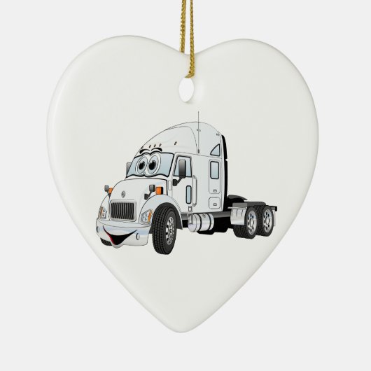Semi Truck Cab White Keramikornament (Rechts)