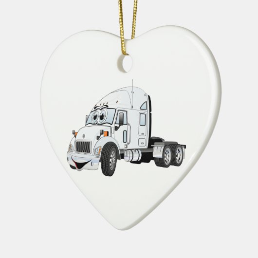 Semi Truck Cab White Keramikornament (Links)
