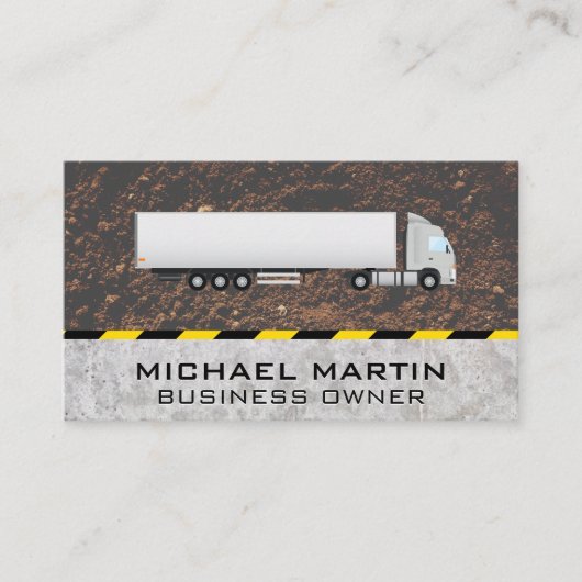 Semi Truck | Construction Business Card Visitenkarte (Vorderseite)