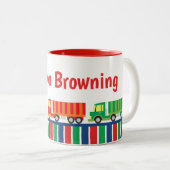 Semi Truck Convoy Personalized Mug Zweifarbige Tasse (VorderseiteRechts)