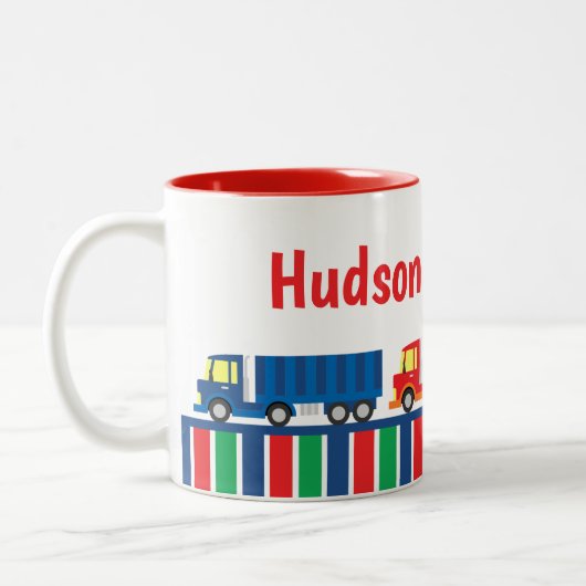Semi Truck Convoy Personalized Mug Zweifarbige Tasse (Links)