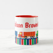 Semi Truck Convoy Personalized Mug Zweifarbige Tasse (Mittel)
