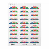 Semi Truck Convoy Rücksendeadressen-Aufklebers (Vorne)