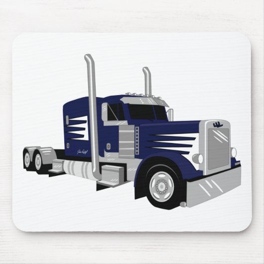 Semi Truck Dark Blue Mousepad (Vorne)