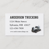 Semi Truck Delivery Company Visitenkarte (Rückseite)