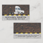 Semi Truck Driver | Construction Business Card Visitenkarte (Vorne/Hinten)