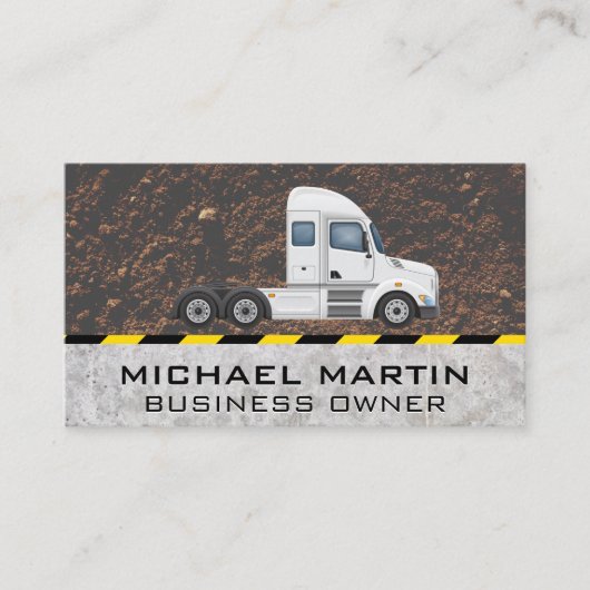 Semi Truck Driver | Construction Business Card Visitenkarte (Vorderseite)