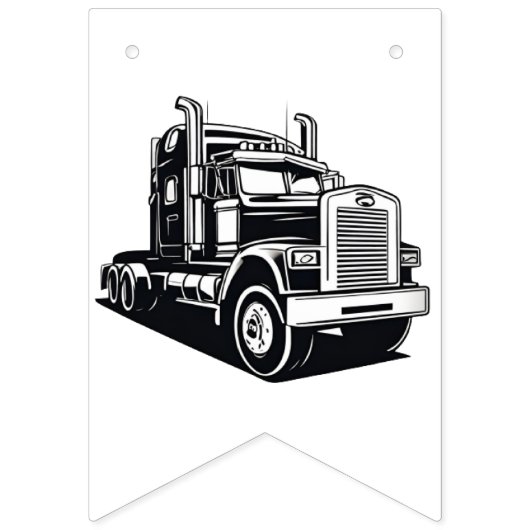 Semi Truck Driver Transport Happy Birthday Party Wimpelkette (Erste Fahne)