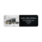 Semi Truck Driver Trucker Business Rücksendeadress (Vorne)