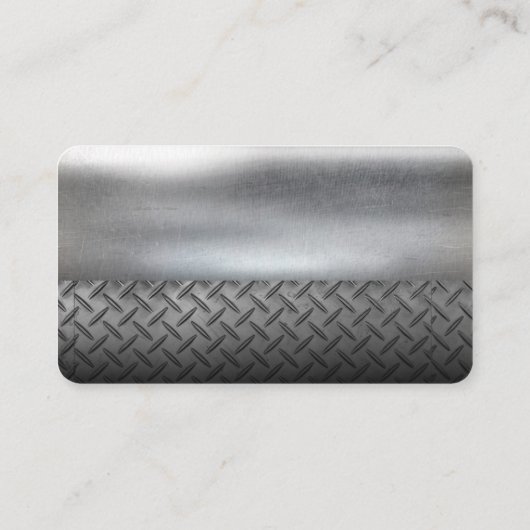 Semi Truck Fleet Logo | Industrial Steel Metallic Visitenkarte (Rückseite)