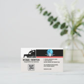 Semi Truck | Flugzeug Globe | Versandmethode Visitenkarte (Stehend Vorderseite)