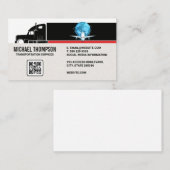 Semi Truck | Flugzeug Globe | Versandmethode Visitenkarte (Vorne/Hinten)