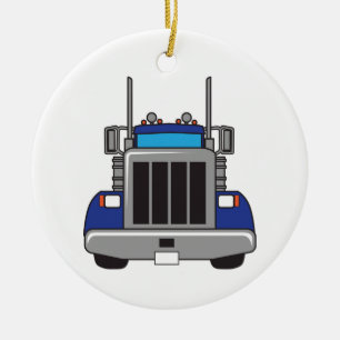 Semi Truck Front Keramik Ornament