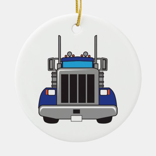 Semi Truck Front Keramik Ornament (Vorne)