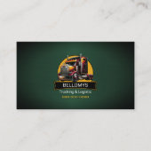 Semi Truck Green Metallic Business Card Visitenkarte (Vorderseite)