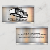 Semi Truck Icon | Metallic Brushed Visitenkarte (Vorne/Hinten)