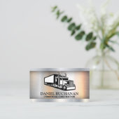 Semi Truck Icon | Metallische Visitenkarte (Stehend Vorderseite)