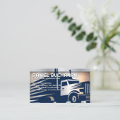 Semi Truck | Logistik | Metallisch Visitenkarte (Stehend Vorderseite)