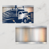 Semi Truck | Logistik | Metallisch Visitenkarte (Vorne/Hinten)