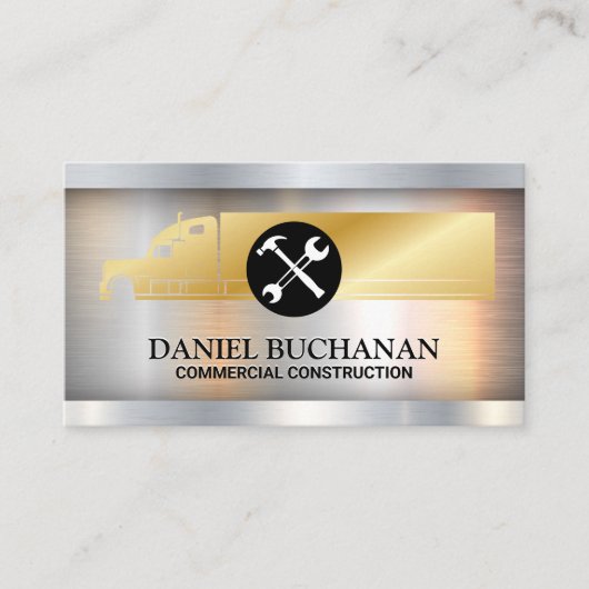 Semi Truck Logo | Bauwerkzeuge Visitenkarte (Vorderseite)