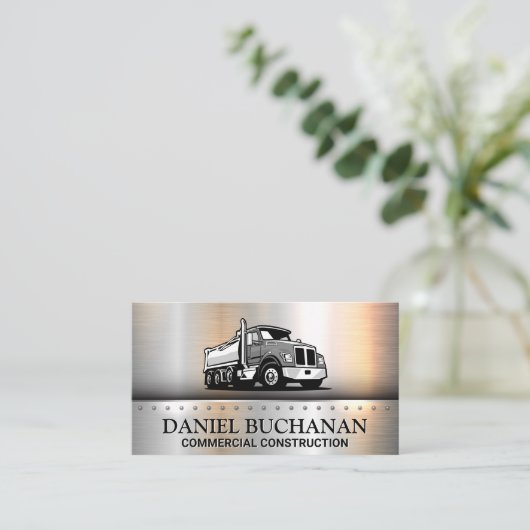 Semi Truck Logo | Commercial Driver Visitenkarte (Stehend Vorderseite)