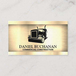 Semi Truck Logo Gold Metallic Visitenkarte