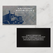 Semi Truck Logo | Hintergrund der Metallplatte Visitenkarte (Vorne/Hinten)