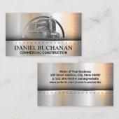 Semi Truck Logo | Metall gebürstet Visitenkarte (Vorne/Hinten)