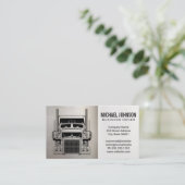 Semi Truck Logo | Metallic | Blue Collar Visitenkarte (Stehend Vorderseite)