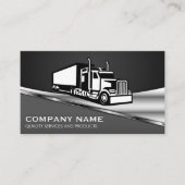 Semi Truck Logo | Metallisch Visitenkarte (Vorderseite)