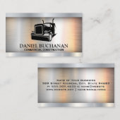 Semi Truck Logo | Metallisch Visitenkarte (Vorne/Hinten)