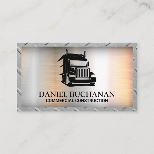 Semi Truck Logo | Stahlgittergrenze Visitenkarte (Vorderseite)