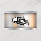 Semi Truck | Metallic | Logistik Visitenkarte (Rückseite)