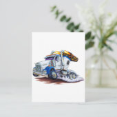 Semi Truck mit Sleepercab Postkarte (Stehend Vorderseite)