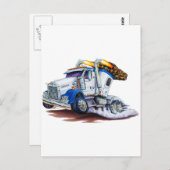 Semi Truck mit Sleepercab Postkarte (Vorne/Hinten)