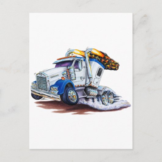 Semi Truck mit Sleepercab Postkarte (Vorderseite)