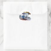 Semi Truck mit Sleepercab Runder Aufkleber (Tasche)