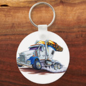 Semi Truck mit Sleepercab Schlüsselanhänger (Vorderseite)