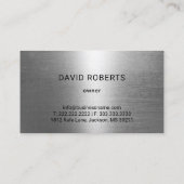 Semi Truck Moderner Beruflicher Metallic Visitenkarte (Rückseite)