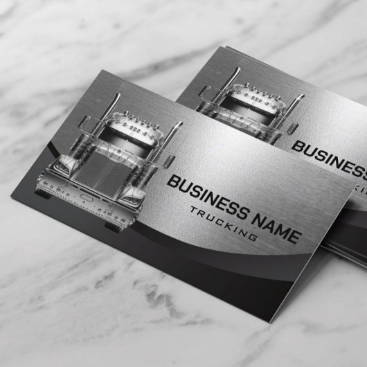 Semi Truck Moderner Beruflicher Metallic Visitenkarte