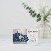 Semi Truck Moving | Metallic | Blue Collar Driver Visitenkarte (Stehend Vorderseite)