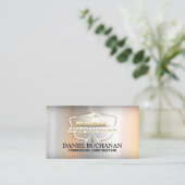 Semi Truck on Road Logo | Metallhintergrund Visitenkarte (Stehend Vorderseite)